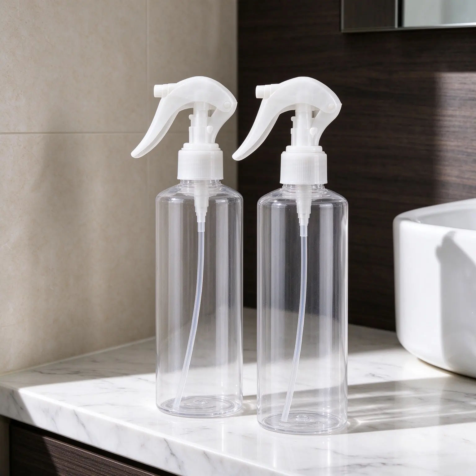 Custom PET cosmetic pump bottle, screen-printable empty plastic bottle for shampoo body wash hair care