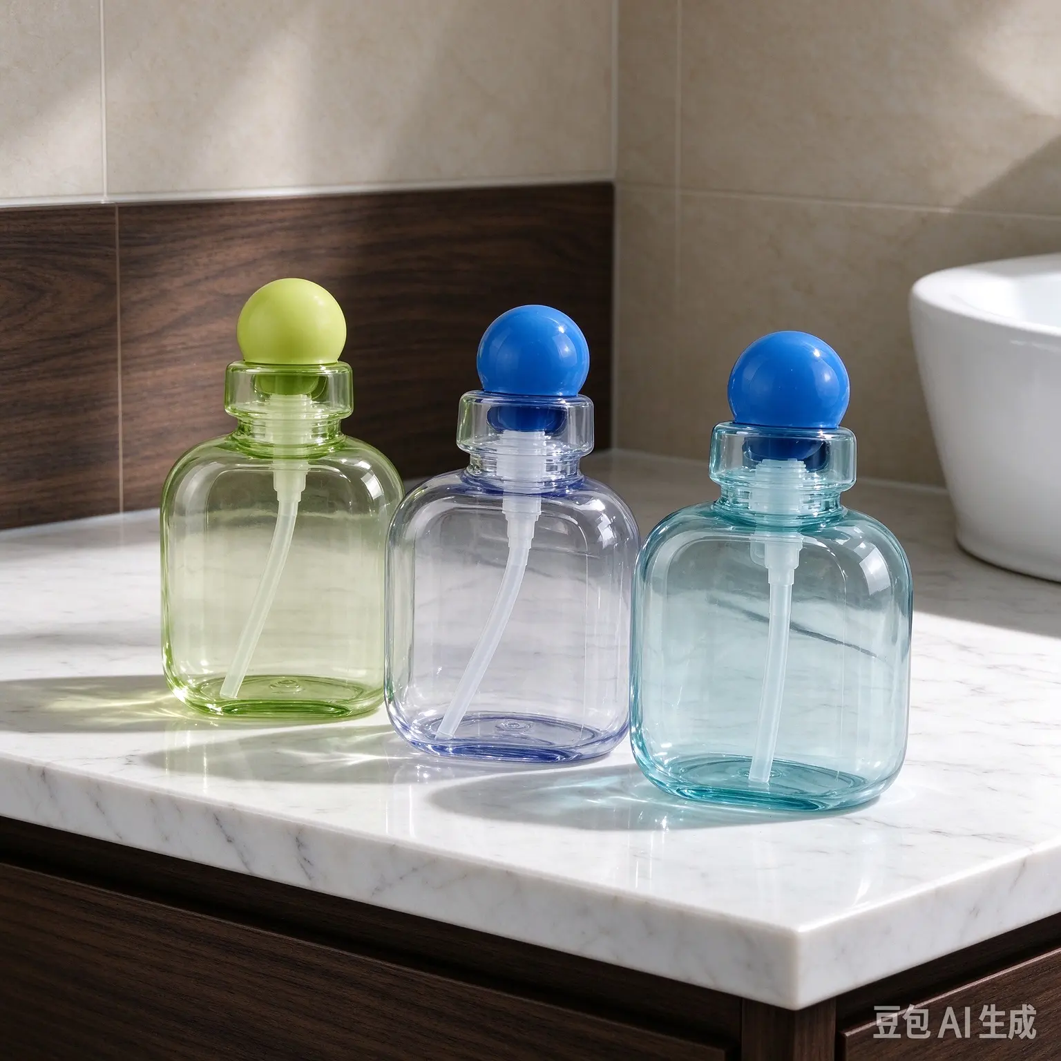 Transparent PET mouthwash bottle 200ml 420ml, custom color screen printing pump bottle custom logo oral care plastic water bottle
