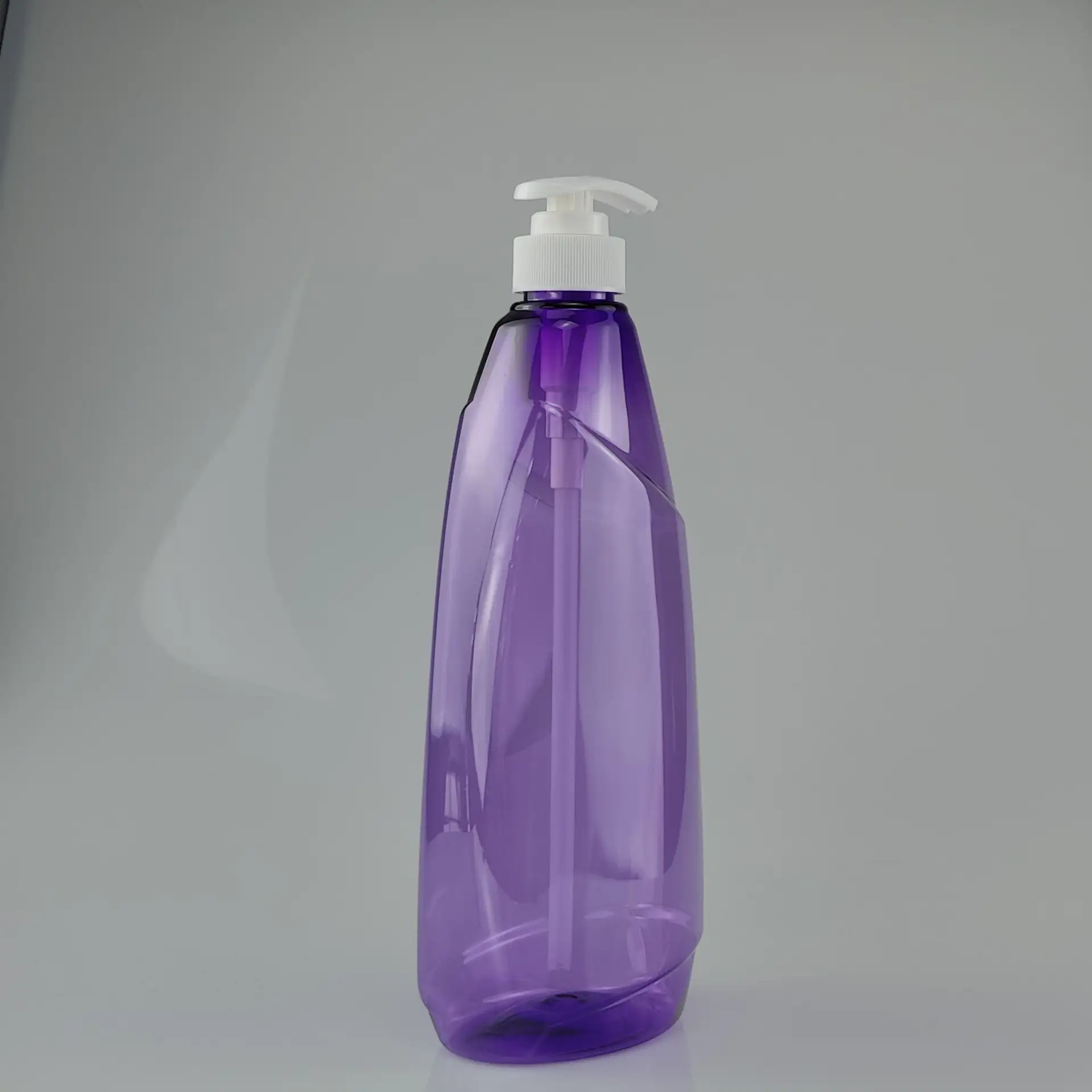 1000ml Glossy Purple PET Pump Bottle For Shampoo Lotion Cosmetic Packaging