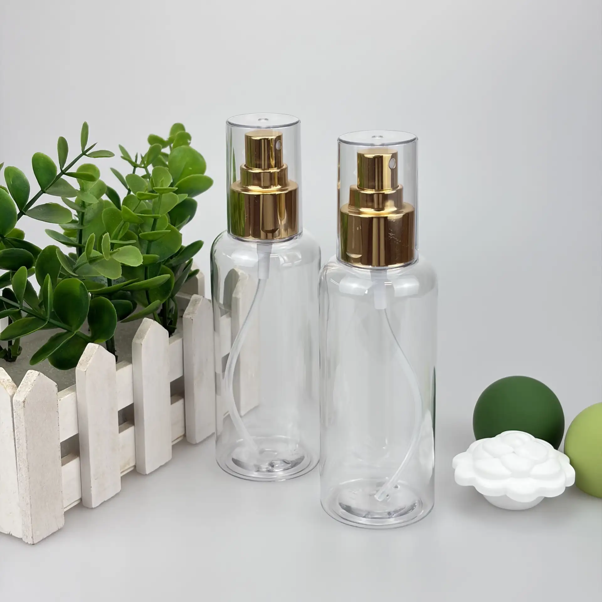 150ml PCR Fine Mist PET Spray Bottle Custom Logo Sealed Pump Cosmetic Packaging
