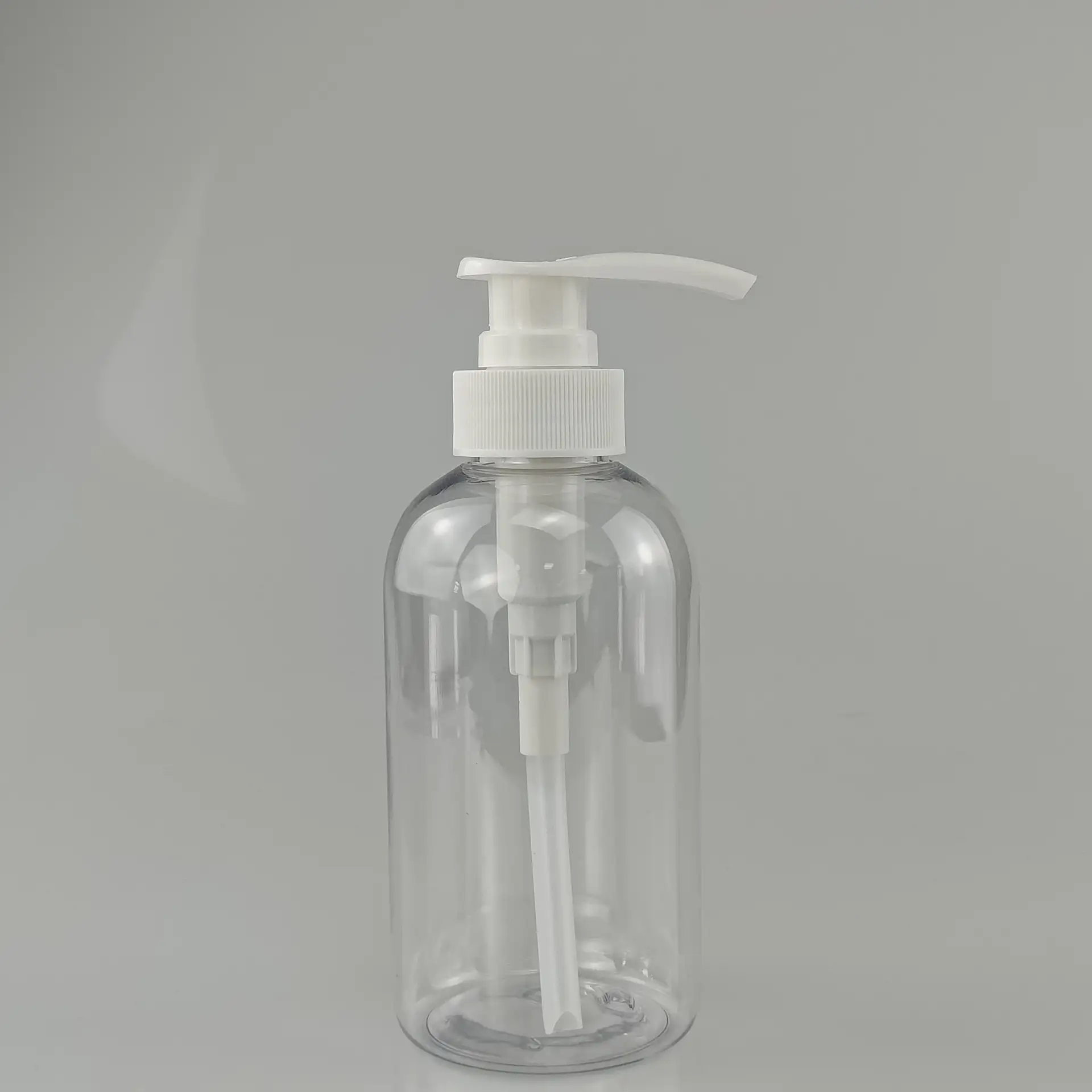 350ml Hot Sale Transparent Round Empty PET Plastic Bottle Custom For Shampoo Packaging