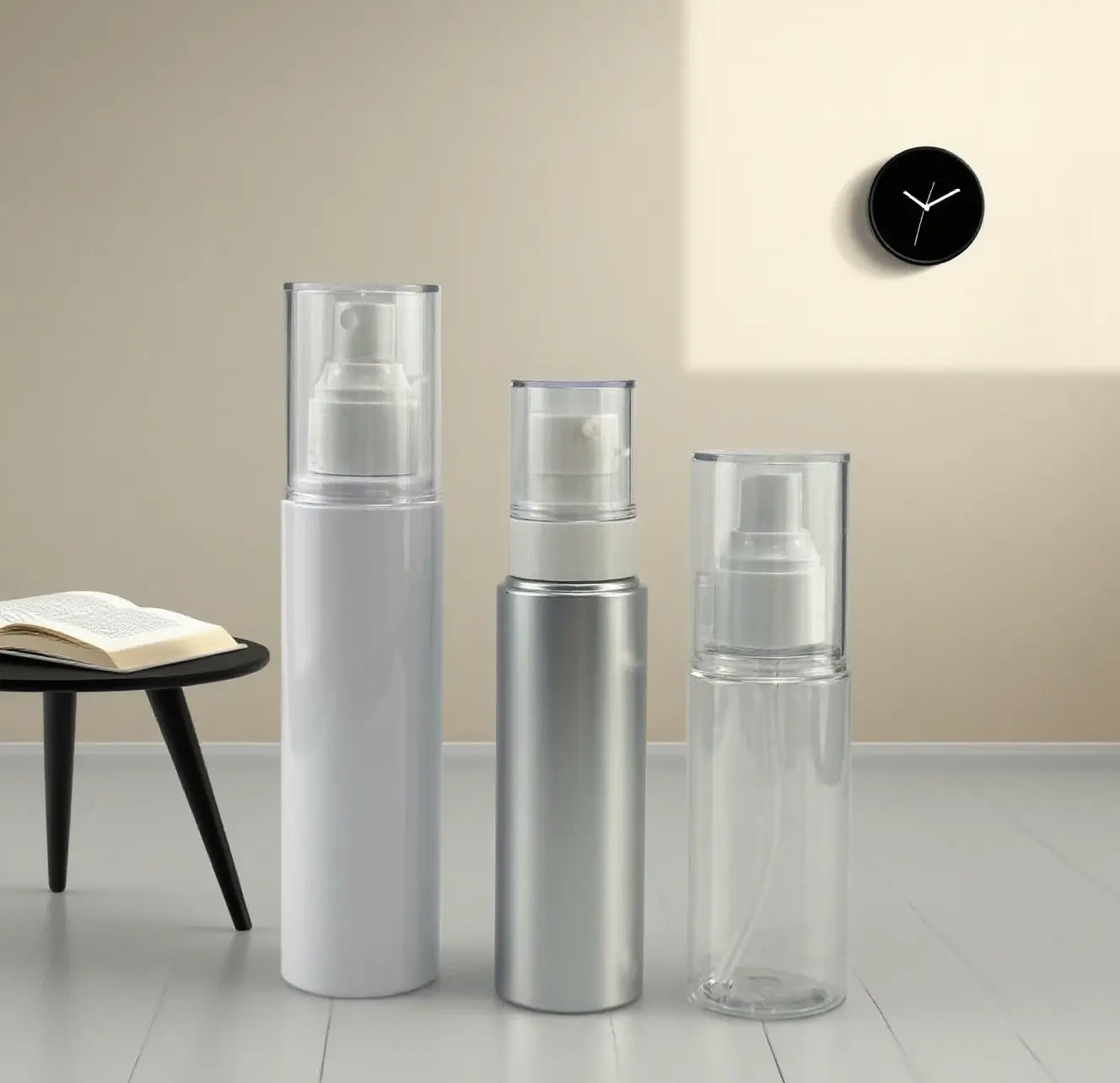 100ml Round Plastic Spray Bottle For Lotion Serum Hydrating Liquid Filling