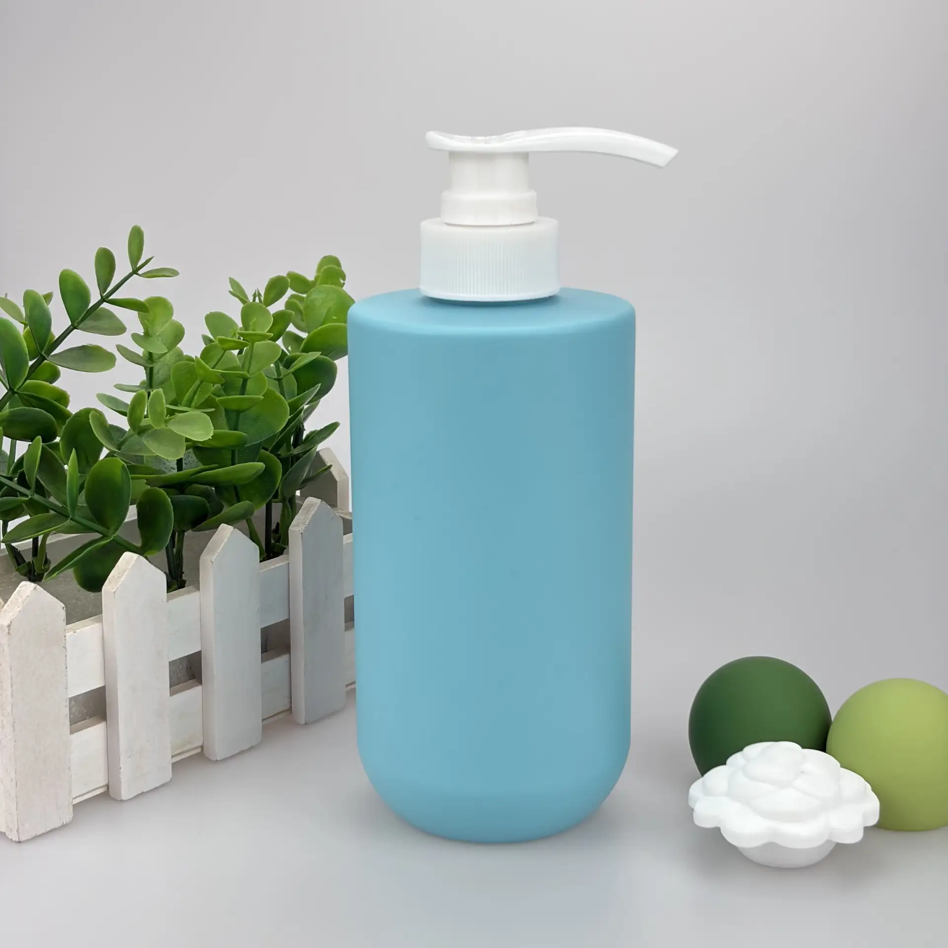 500ML Blue PET Plastic Press Pump Bottle For Shampoo Body Wash And Skin Care Product Packaging
