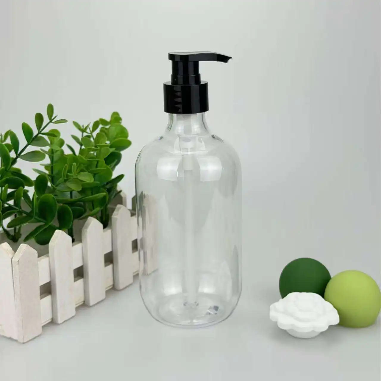 Premium 500ml Transparent Tall Neck PET Pump Empty Bottle For Body Lotion Liquid Soap Shampoo Packaging