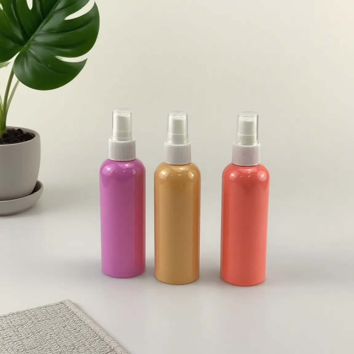 100ml Round PET Plastic Cosmetic Bottle Custom Color Durable Bottle For Lotion And Cosmetic Storage