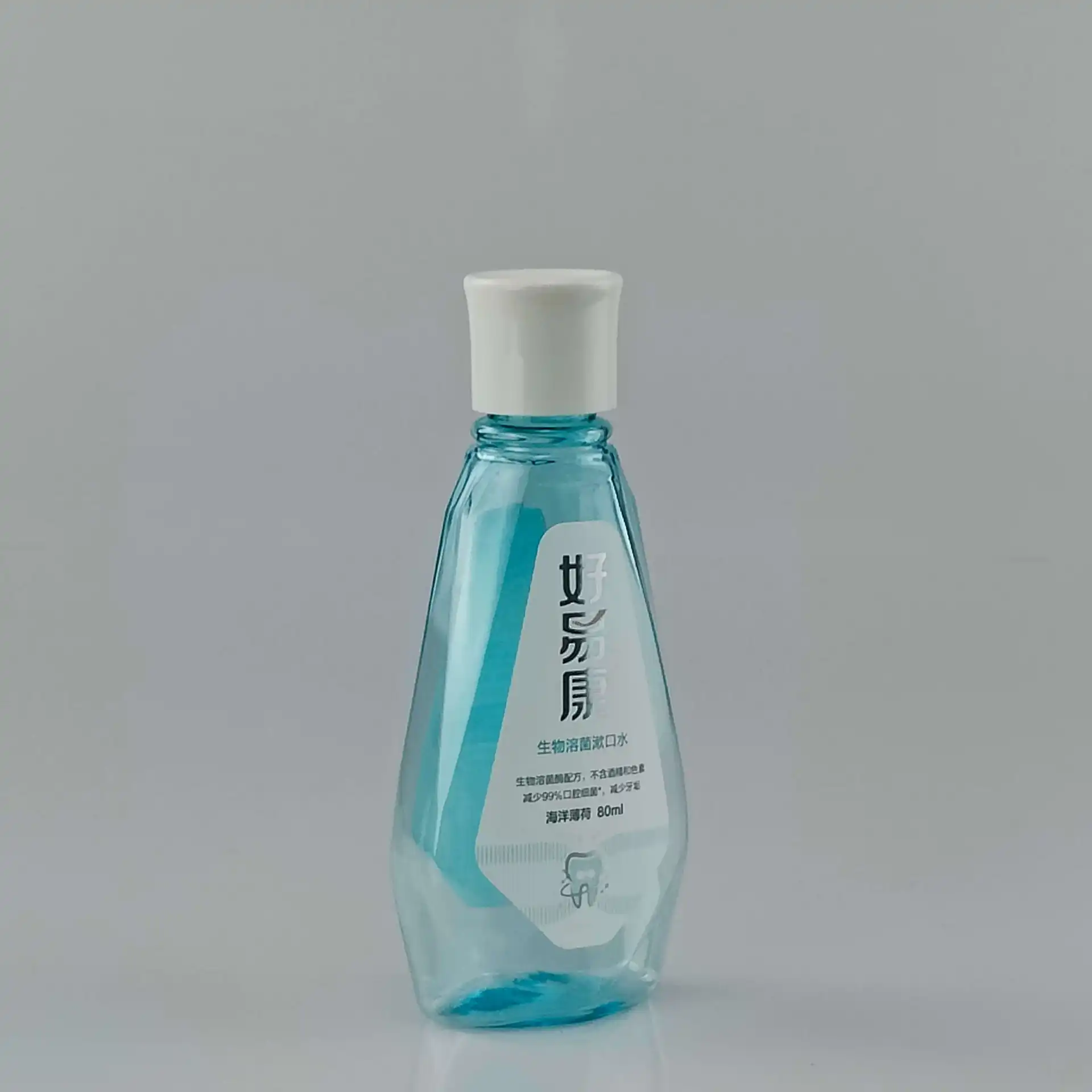 80ml Food Grade PET Oral Care Bottle Custom Screw Cap Lotion Shampoo Container Silk Screen Printing