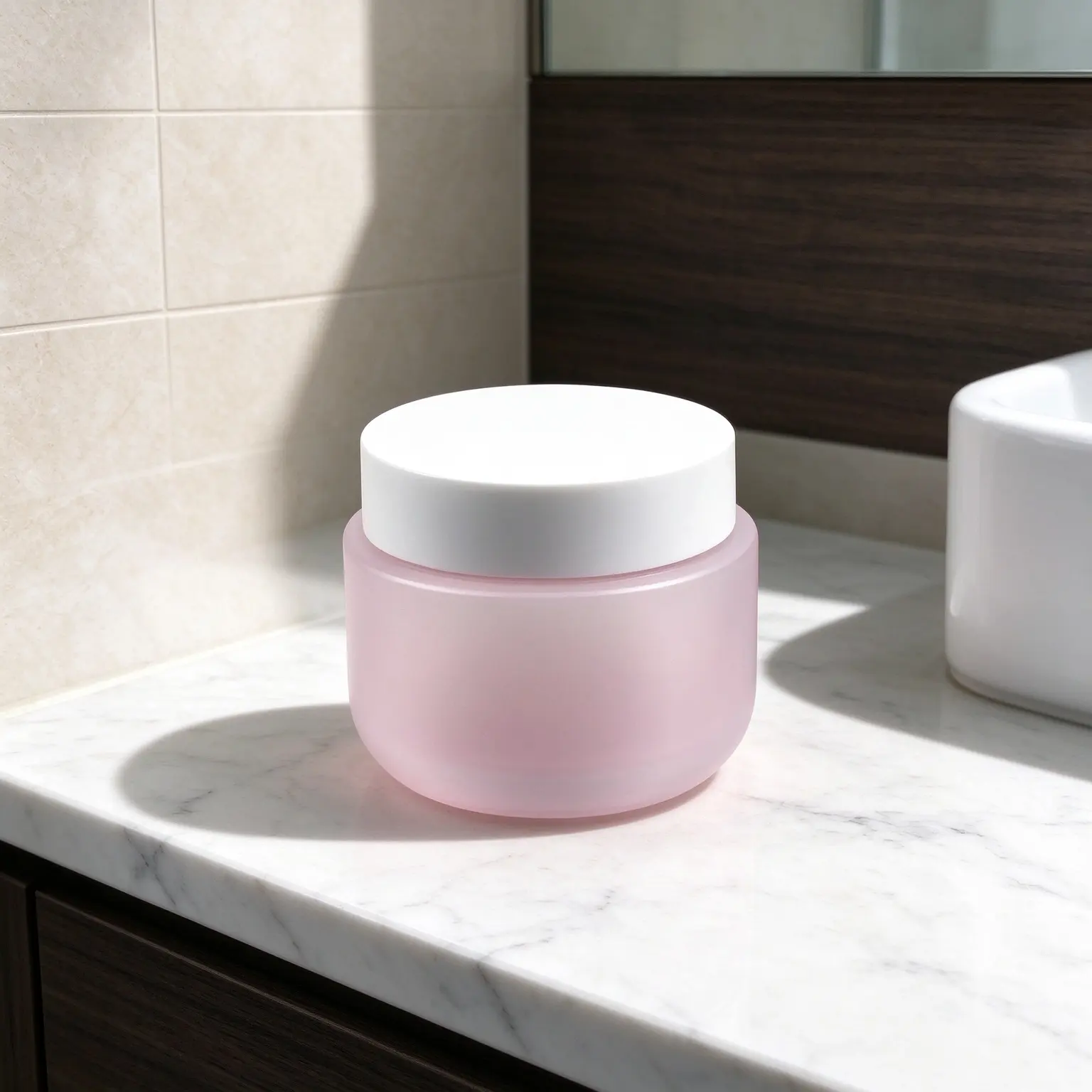 This custom matte PP cosmetic cream jar is made of high-quality food grade PP plastic, safe and non-toxic for storing various cosmetics.