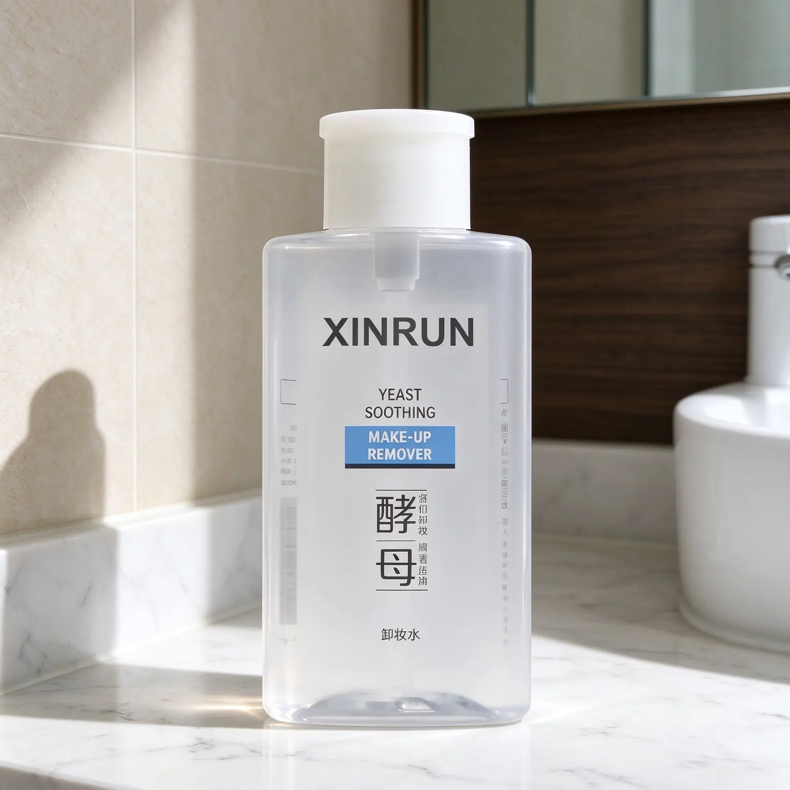 500ml Plastic Pet Pump Dispenser Bottle for Facial Toner Nail Polish Remover Liquid Cosmetic