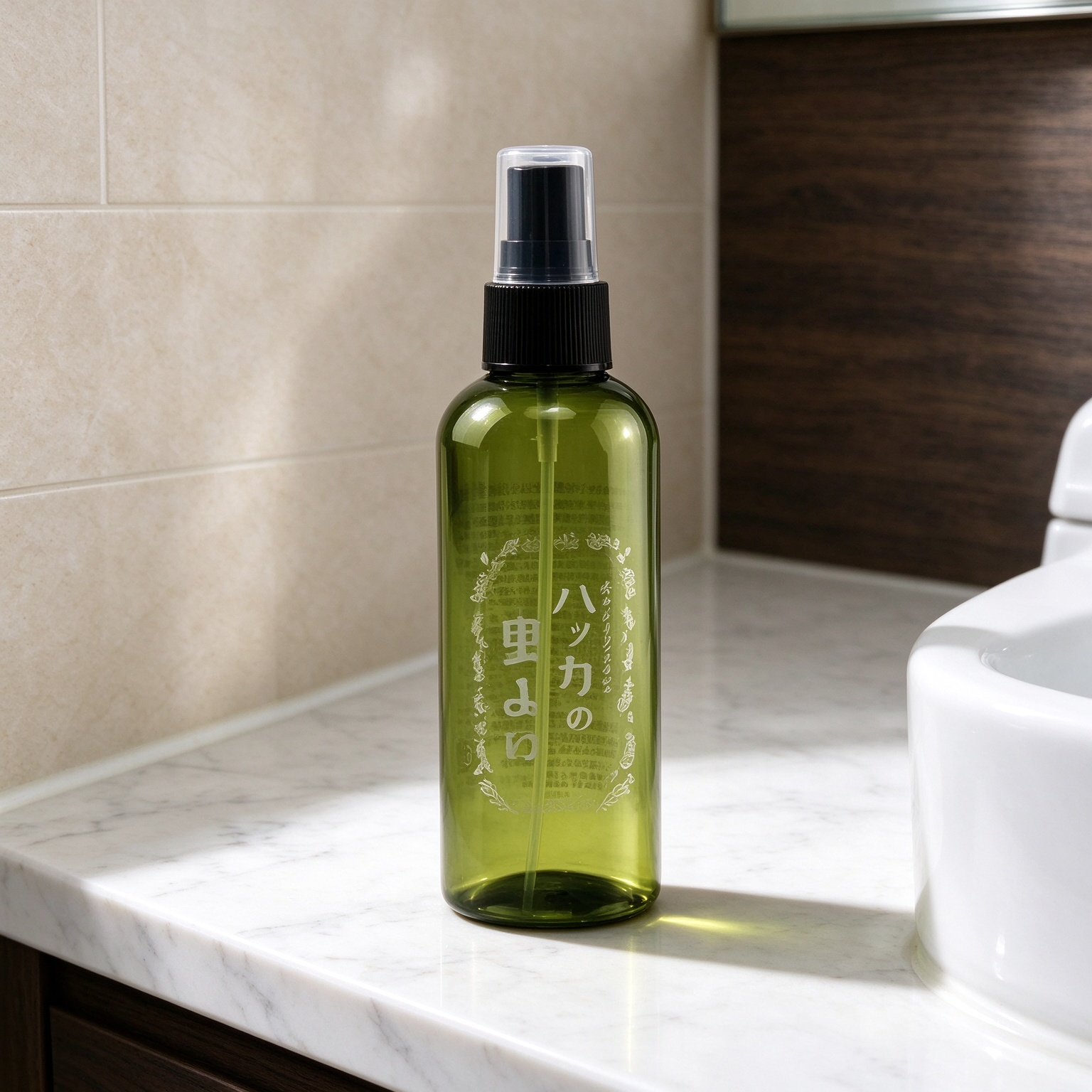 100ml Dark Green Transparent PET Fine Mist Spray Bottle For Cosmetic Liquid Packaging