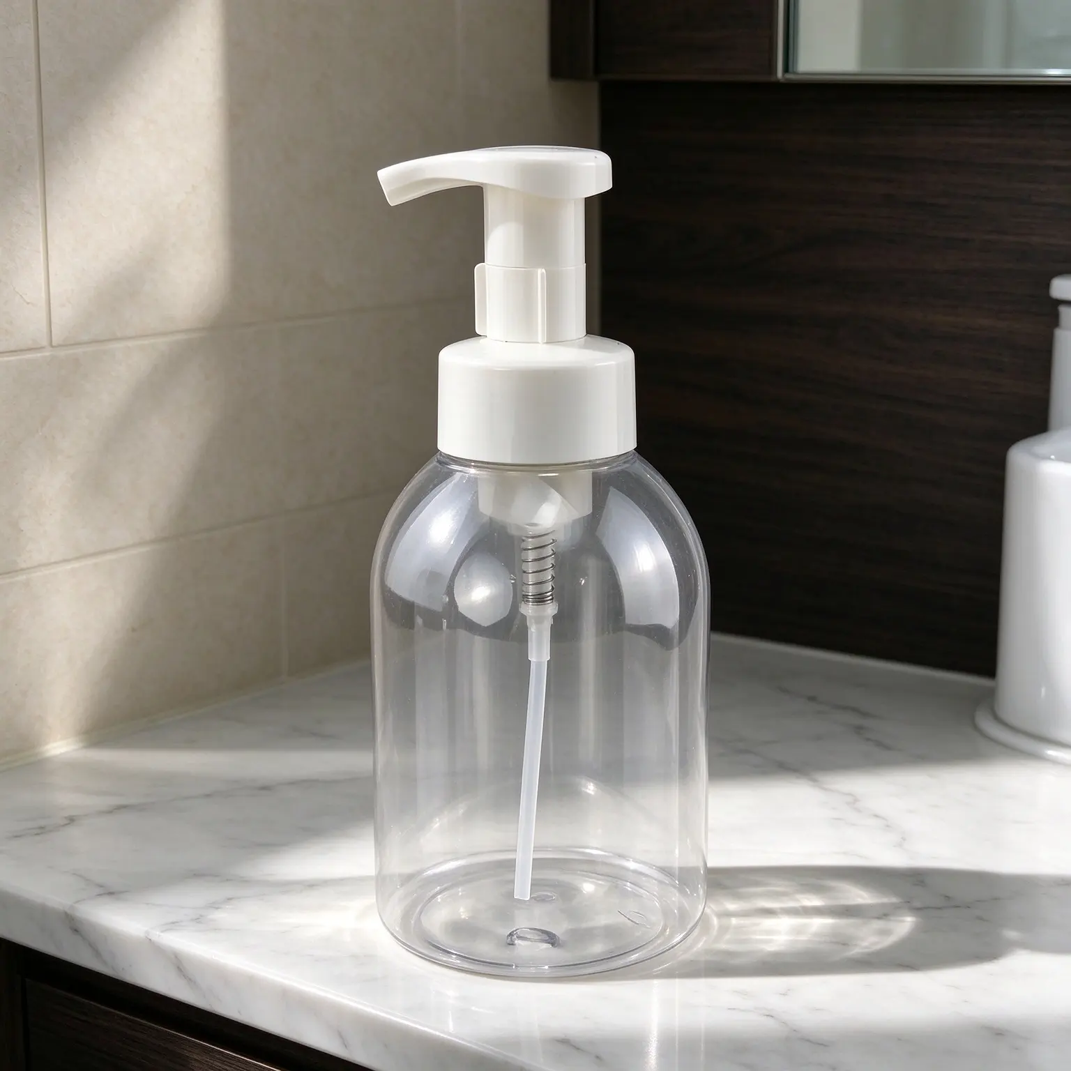500ml Transparent PET Foam Pump Dispenser Bottle For Hand Wash Skincare Cream Packaging