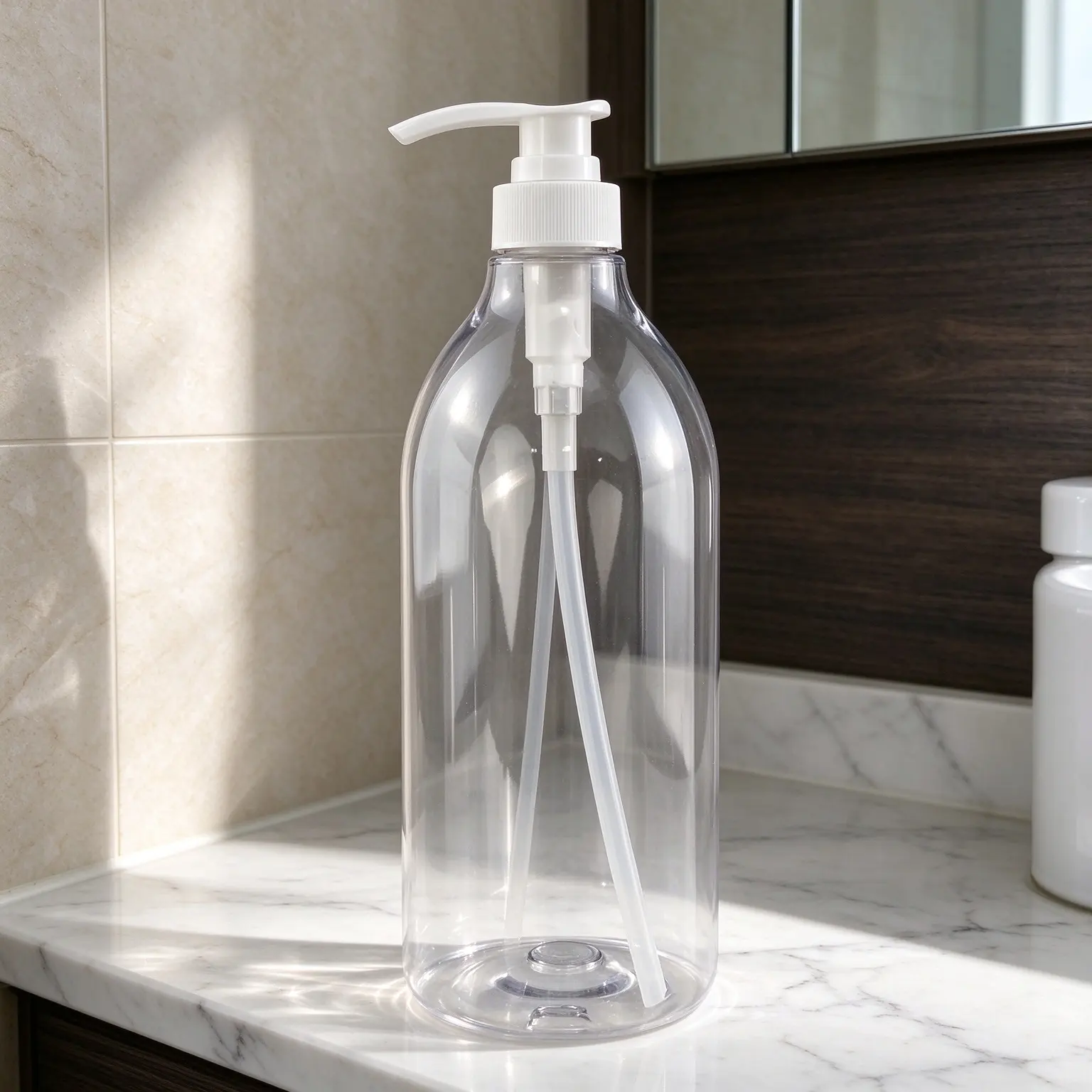 Transparent Round PET Airless Pump Bottle For Skincare Cream Lotion Cosmetic Packaging