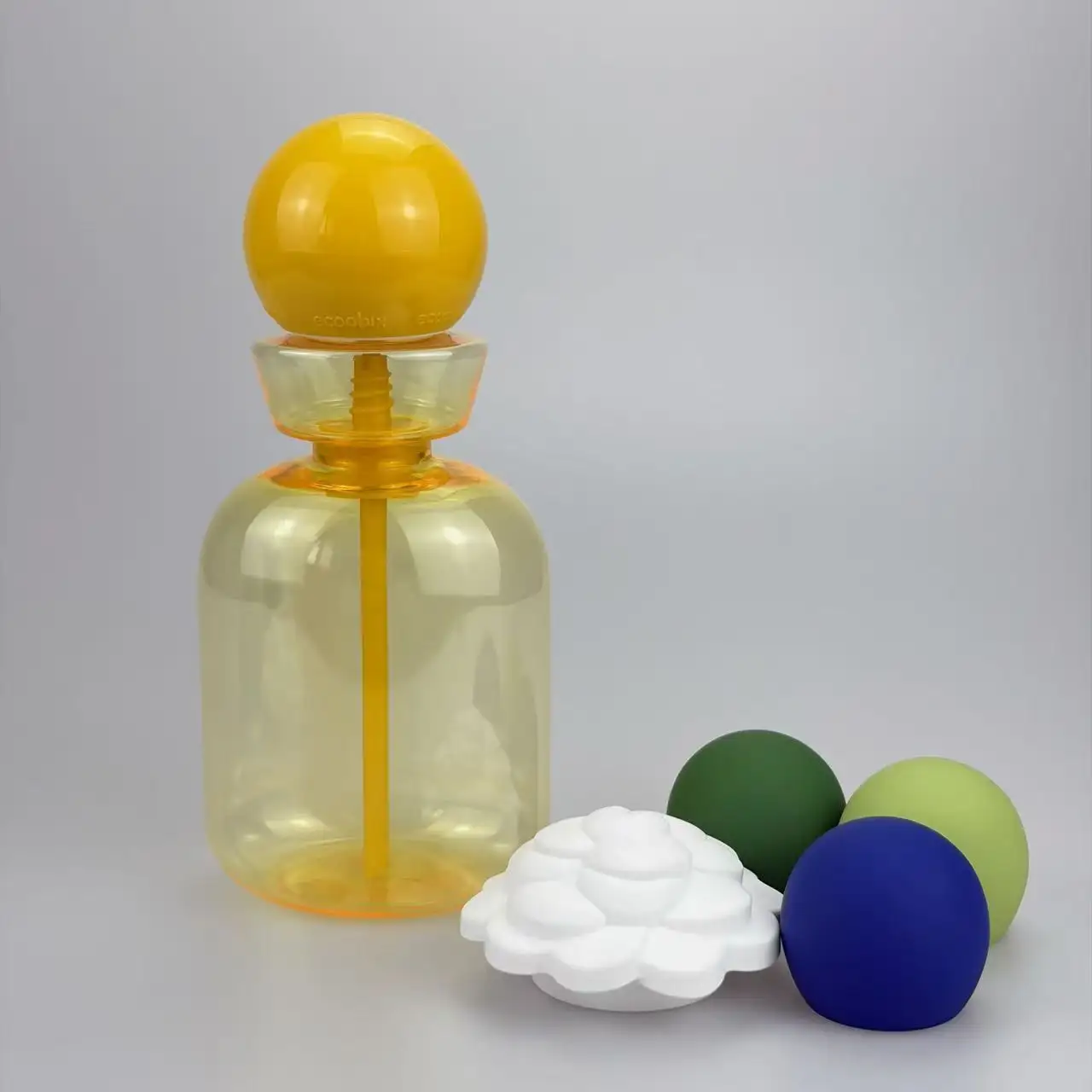 Colorful PET lotion pump bottle with ball head cap for shampoo, hand soap, cosmetic storage and Oral Rinse Storage Bottle.