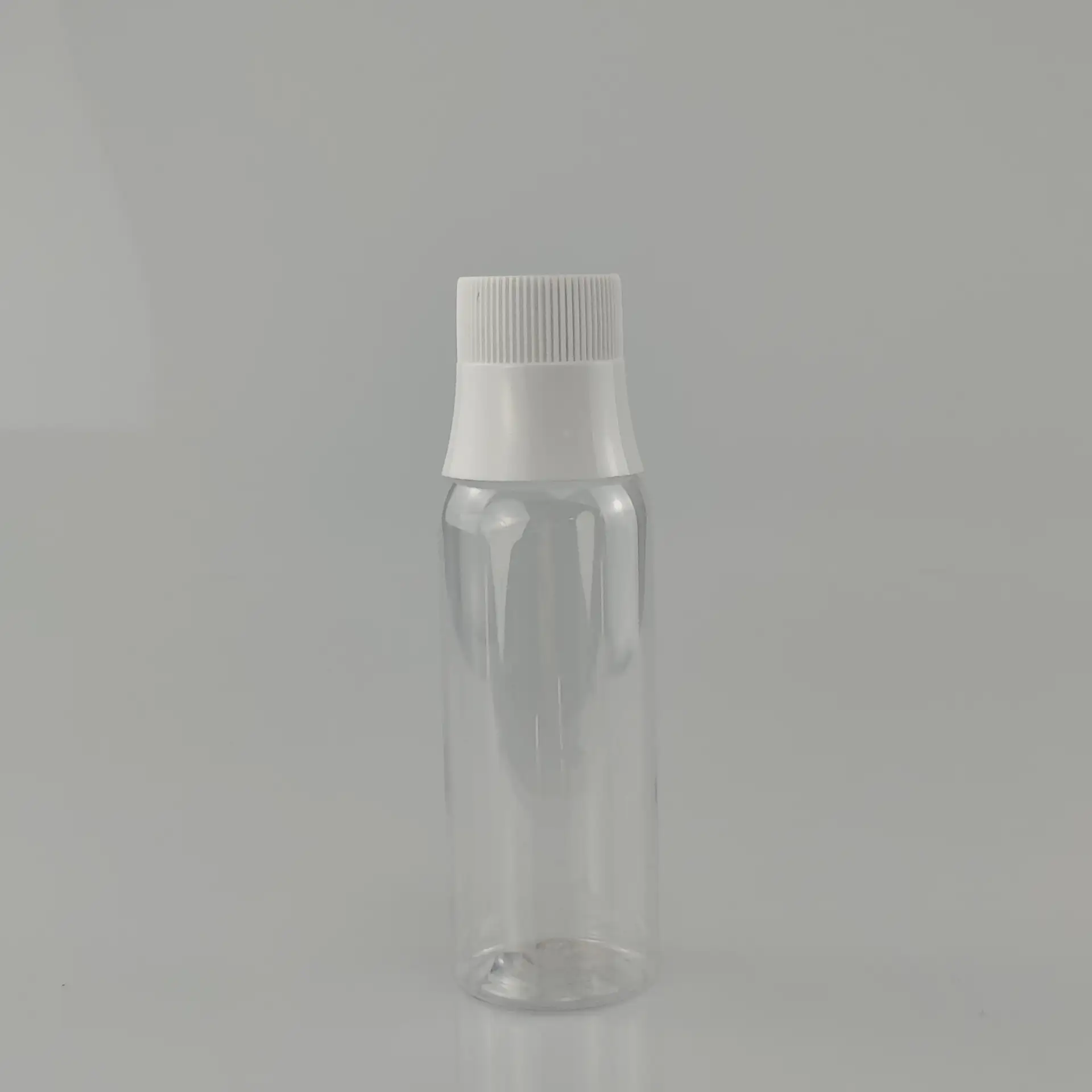 Custom 100ml Transparent PET Oral Care Bottle Screen Printed Logo Mouthwash Shampoo Industrial Packaging Vessel