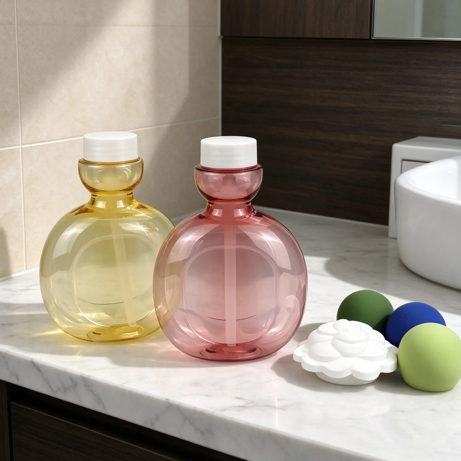 260ml Luxury Refillable Oval PET Quantitative Mouthwash Bottle Eco-friendly Personal Care Container
