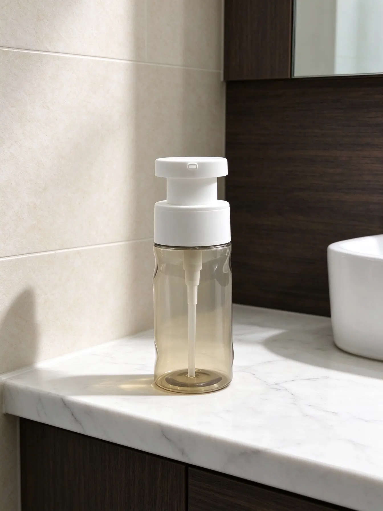 amber foam pump bottle Waist curved foam pump bottle designed for pet bathing, the foamer creates soft fine foam
