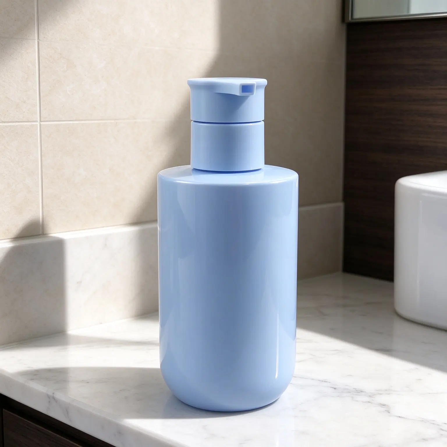 matte white pump bottle This cylindrical pump bottle adopts pure matte opaque white PET body with minimalist clean aesthetic