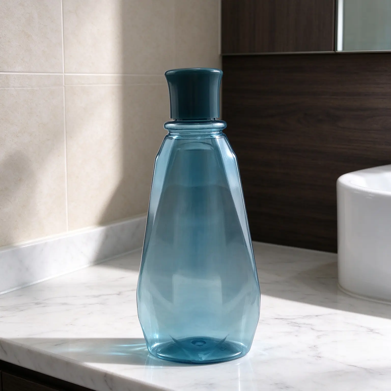 Luxury 200ml Diamond Shape PET Bottle Round Sealer Cap Mouthwash Liquid Soap Container