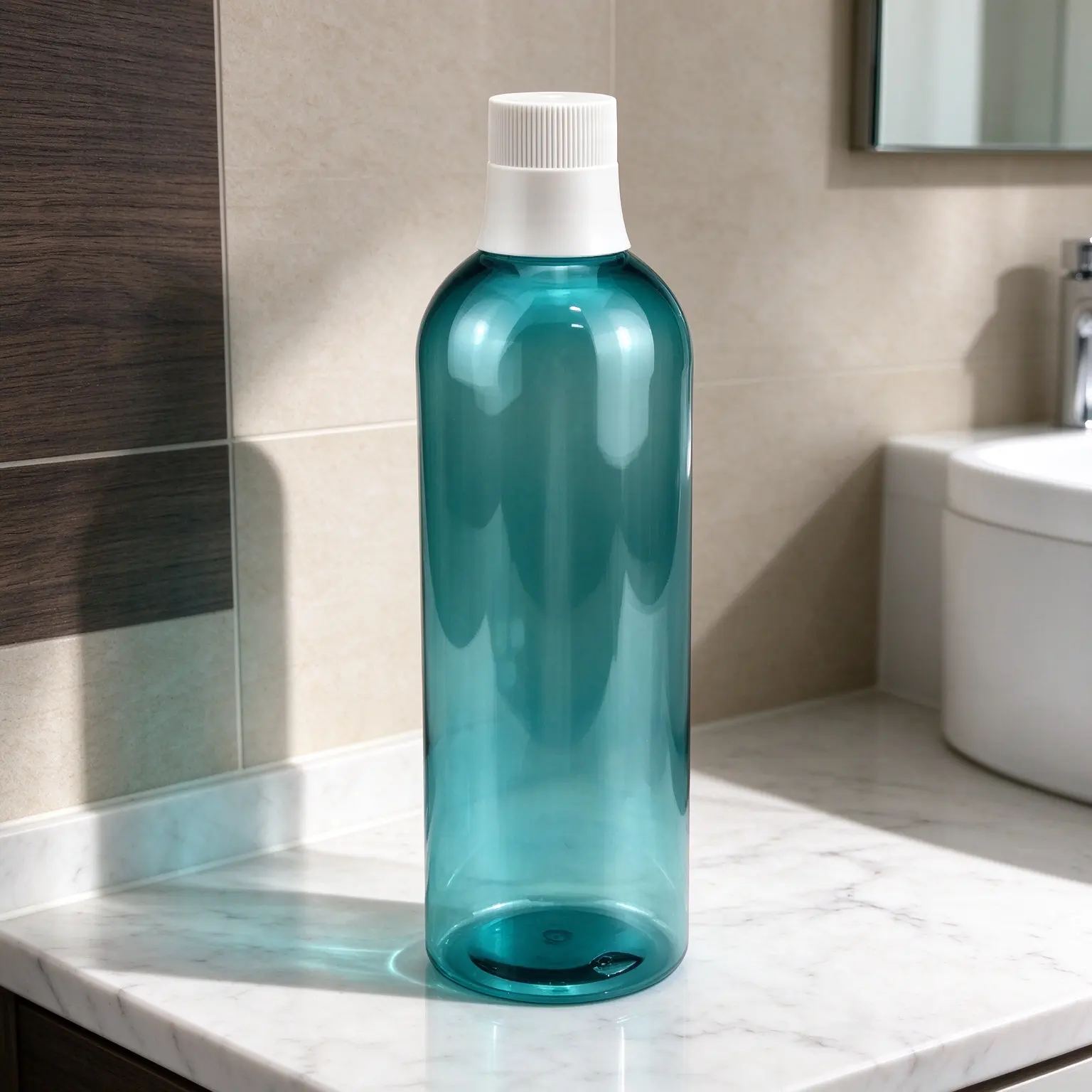 Family-sized 600ml PET Mouthwash Container Chemical-resistant Recyclable Large Capacity Oral Care Bottle