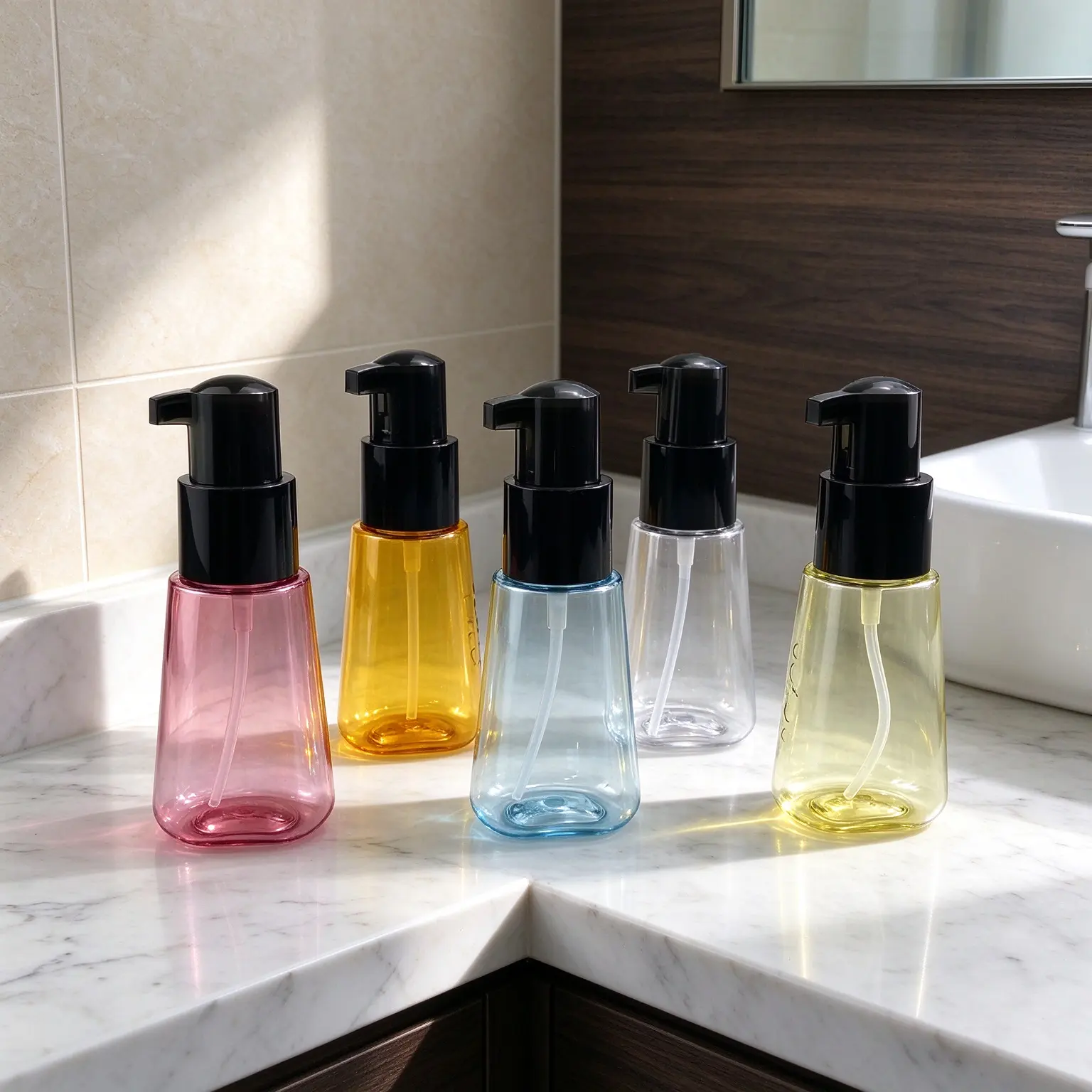 Special-shaped Refillable PET Pump Bottle Pet Liquid Soap Dispenser Shampoo Body Wash Lotion Container
