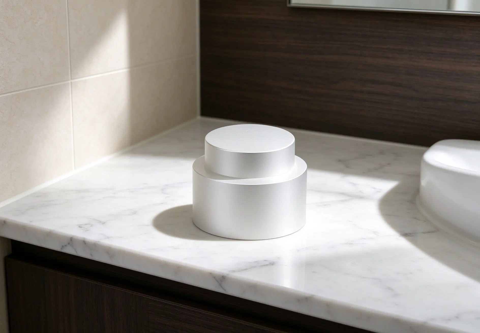 matte frosted cream jar with matte silver aluminum lid scratch-resistant surface with thermal insulation performance.