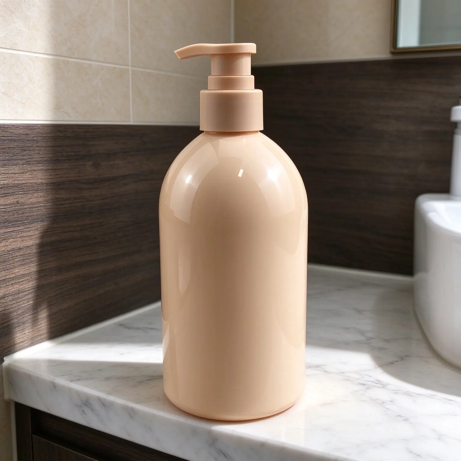 Mocha‑Brown Ergonomic PET Pump Bottle Pet Shampoo Bath Container
