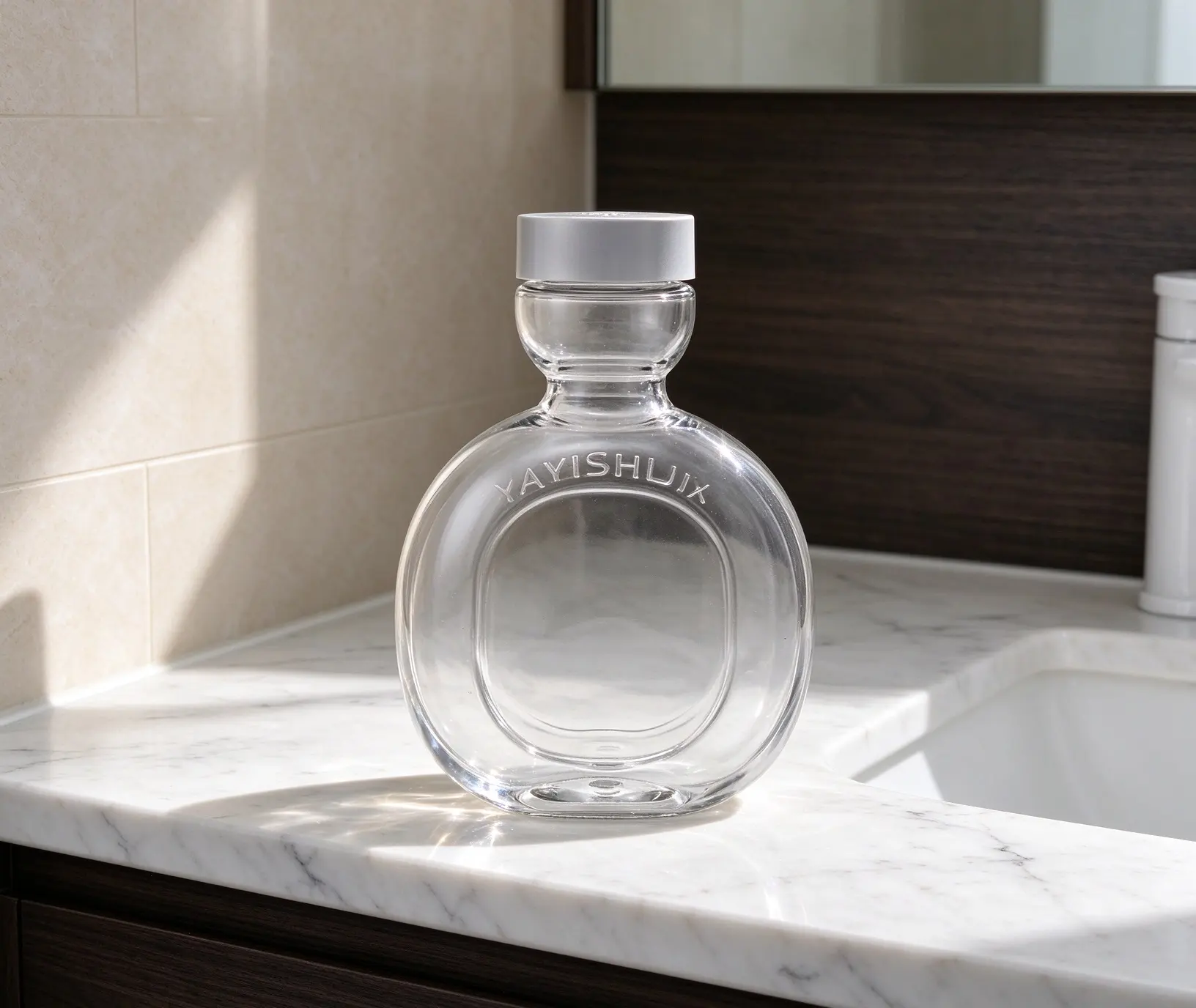 Clear Oval PET Bottle Ball Cap Pet Deodorant Mist Container