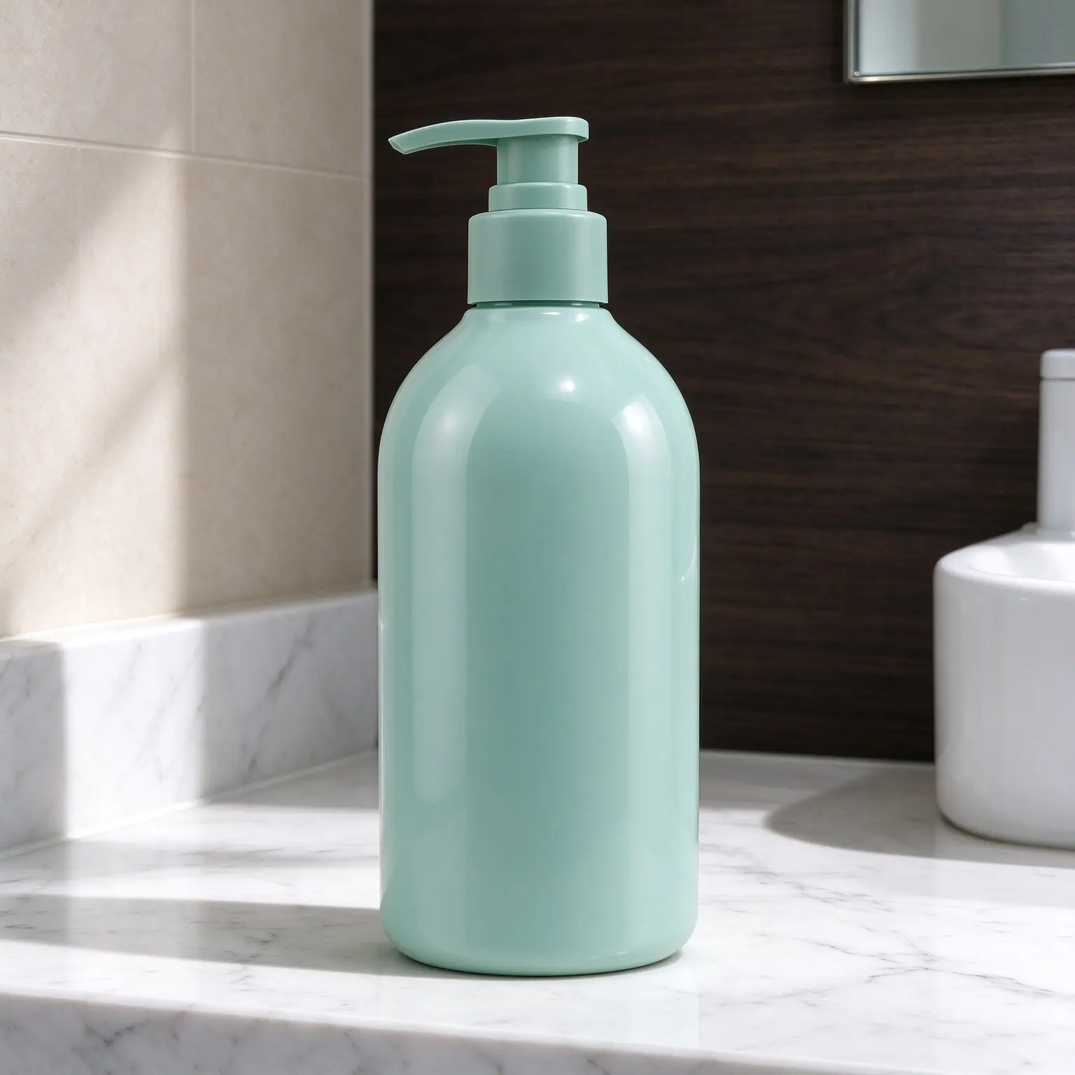 500ml Mint‑Green PET Pump Bottle Pet Shampoo Bath Container