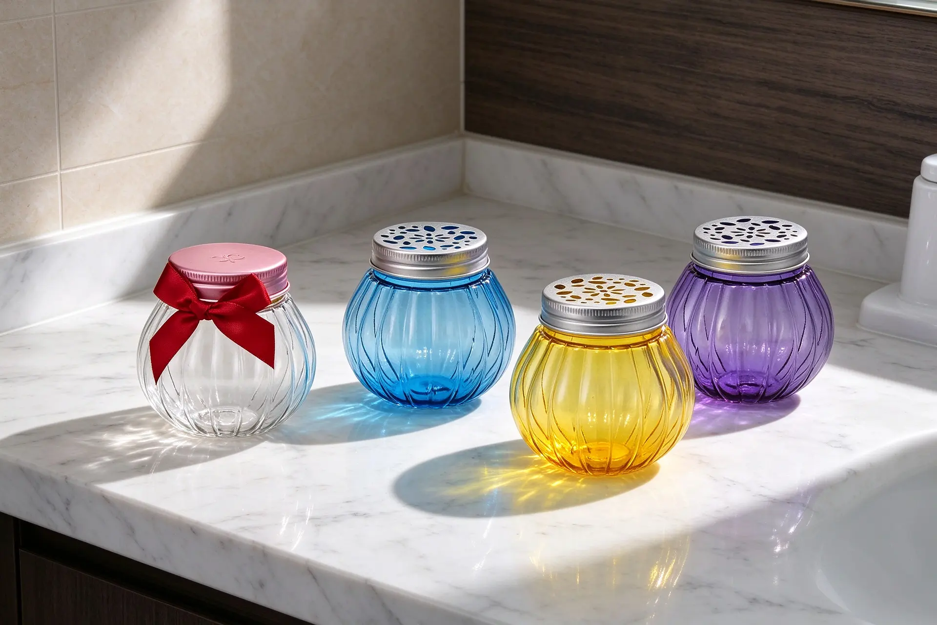 Blue Pumpkin Glass Diffuser Jar Pet Room Deodorant Container