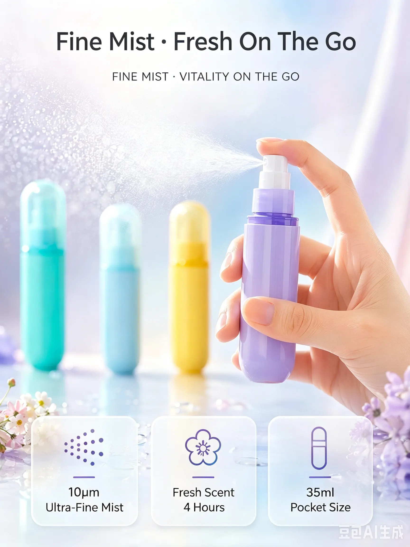 Macaron Capsule Mini PET Spray Bottle Pet Deodorant Pocket Container