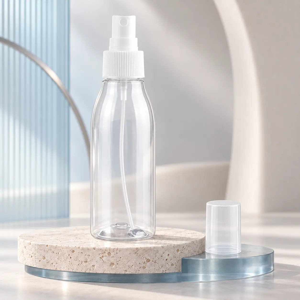 100ml leak‑proof clear special‑shaped PET plastic bottle, eco‑friendly portable bottle for mouthwash cosmetic detergent packaging