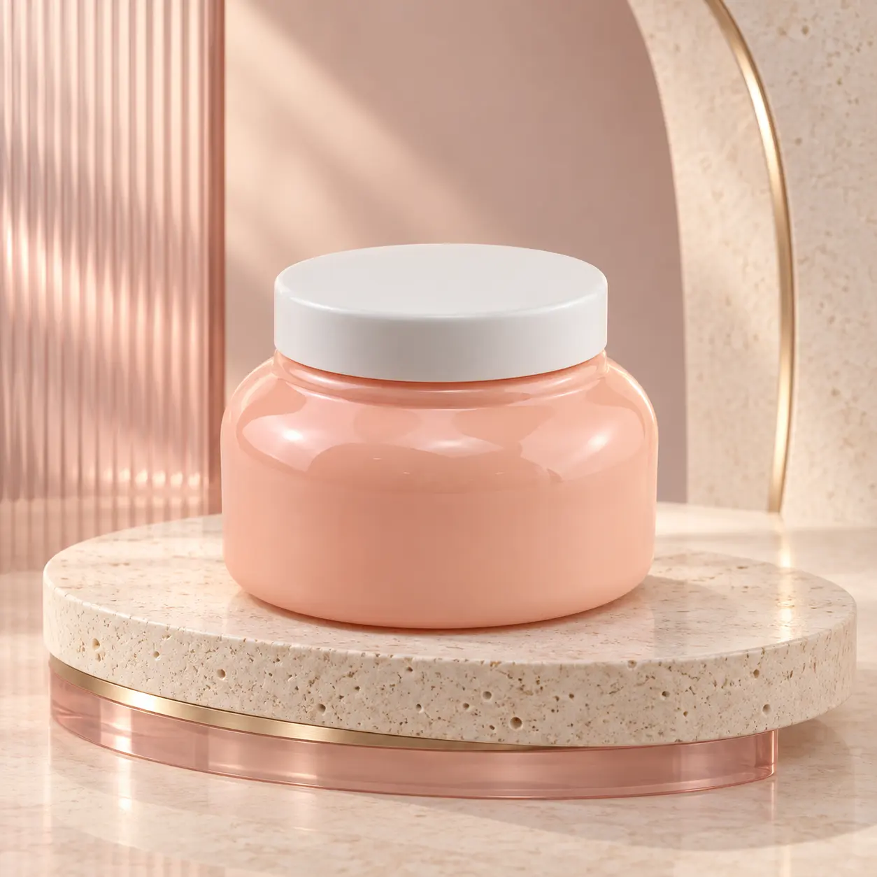 250ml empty PET plastic wide mouth cosmetic cream jar with white lid for eye cream, face mask and lotion