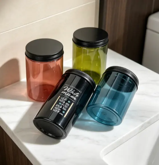 OEM ODM Green PET 330g Wide Mouth Jar XR2-014 Empty Plastic Storage Pot for Skincare Cosmetic and Food Packaging