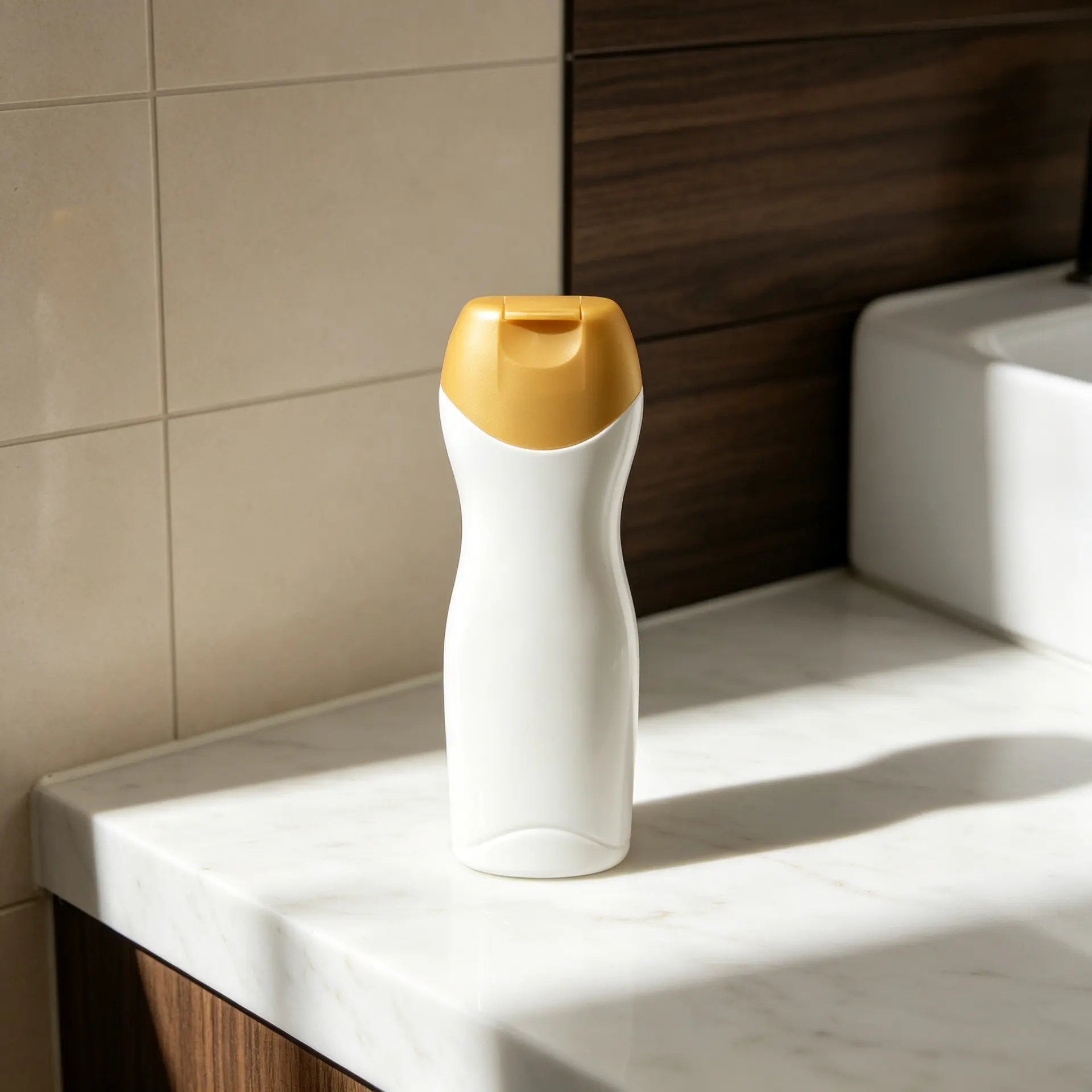 230ml white PE plastic flip cap bottle, empty cosmetic container for body lotion shampoo conditioner