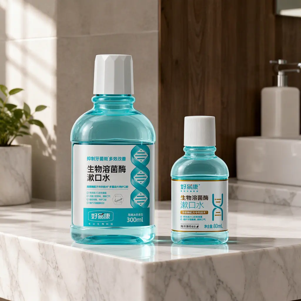 80ml PET empty mouthwash bottle, multi-color plastic Boston round bottle with screw cap for oral care liquid