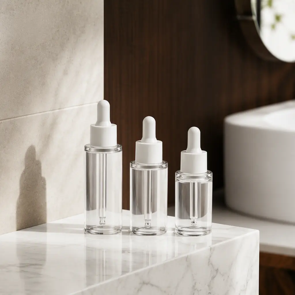 50ml clear straight PET dropper bottle, empty cosmetic container with white dropper cap for essential oil serum custom logo