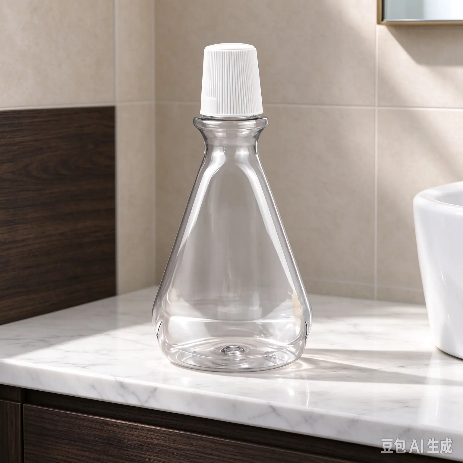 clear conical 500ml bottle custom logo bottle is professional plastic packaging specially developed for mouthwash and oral cleaning liquid.
